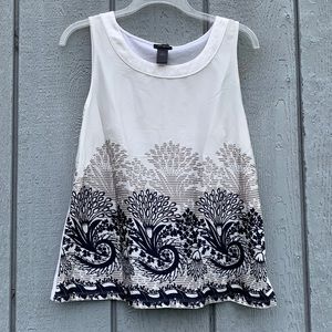 Ann Taylor Spiral Floral Tank